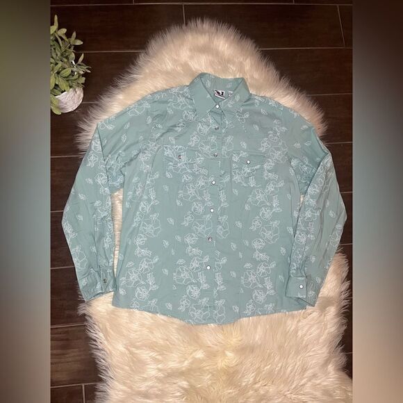 Rockies sea green pearl snap button down shirt sz XL - Picture 1 of 8